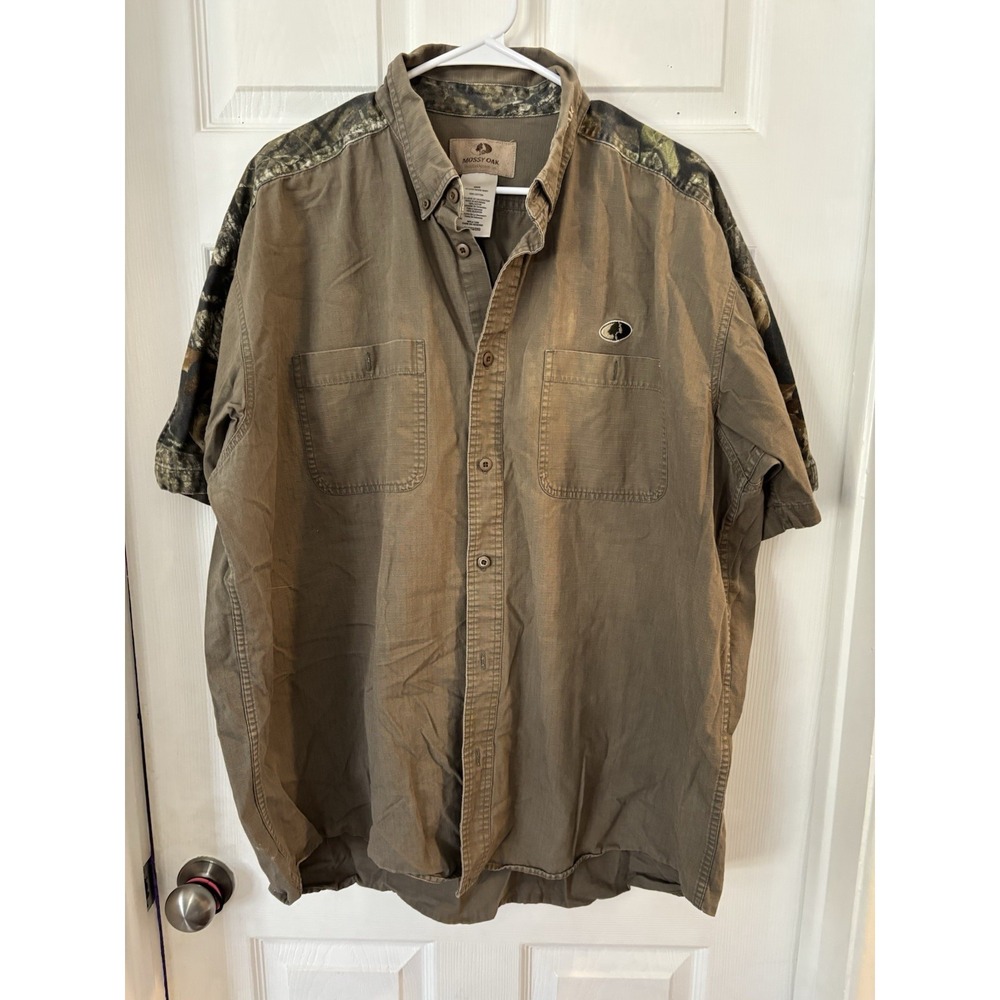 Men's Mossey oak 2XL button up shirt camouflage hunting outdoor